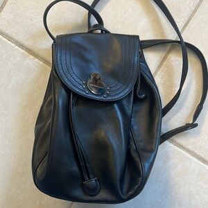 Black Leather Backpack Longchamp